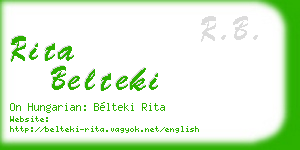 rita belteki business card